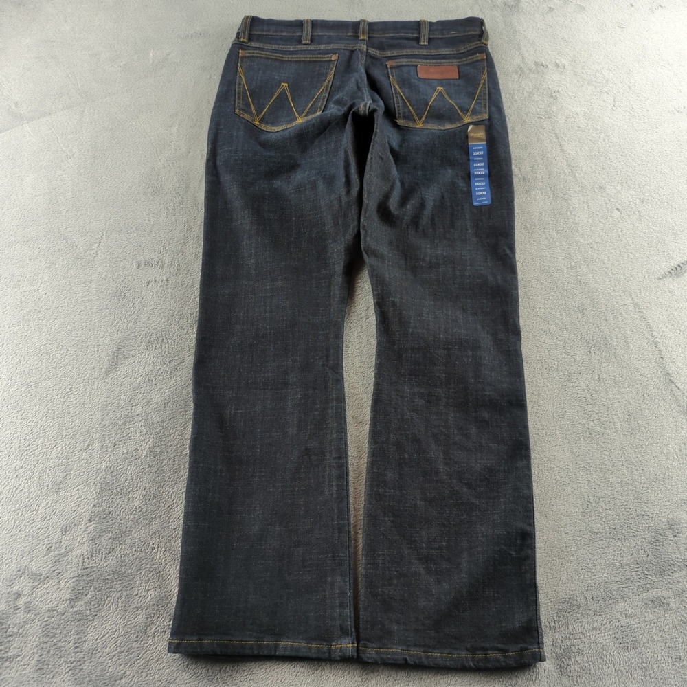 Wrangler Jeans Mens 33x32 Dax Blue 1077MWZDX Retro Slim Boot Cowboy Western